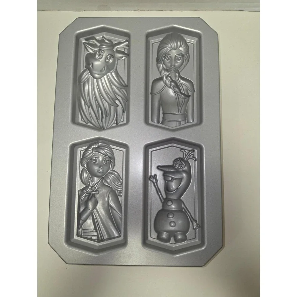 Nordic Ware Disney Frozen 2 character cakelet pan is made of heavy cast aluminum